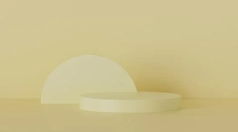 3D render. podium, pedestal, base stand on pastel background, Mockup natural eco Stock Illustration