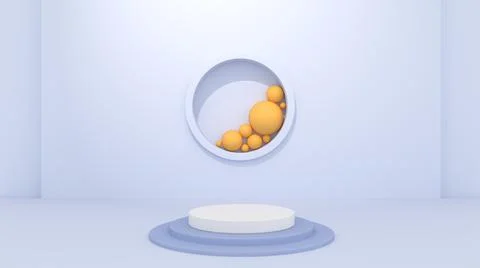 3D Render :  podium platform mock up scene for display  product or object. Stock Illustration