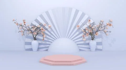 3D Render :  podium platform mock up scene for display  product or object. Stock Illustration