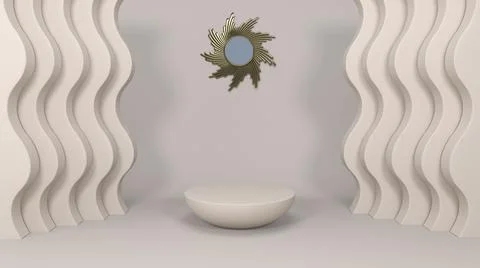 3D Render :  podium platform mock up scene for display  product or object. Stock Illustration