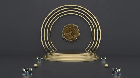 3D Render :  podium platform mock up scene for display  product or object. Stock Illustration