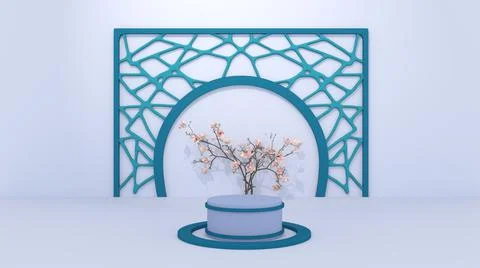 3D Render :  podium platform mock up scene for display  product or object. Stock Illustration