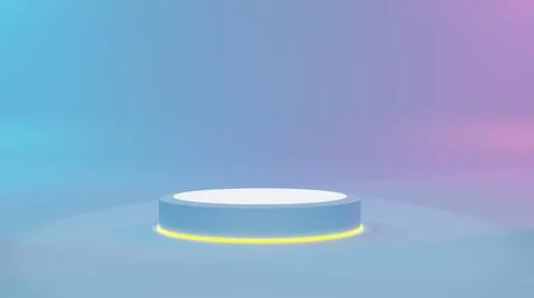 3d render podium platforms with golden part. Realistic mock up for promotion, Stock Illustration