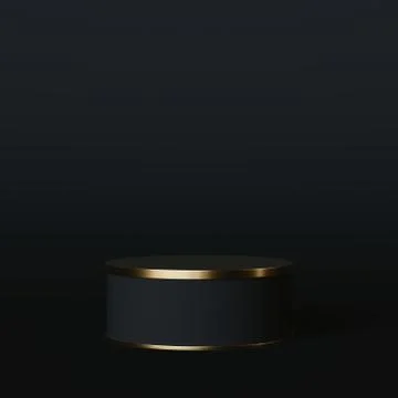 3D render poduim luxury abstract Minimalism black background Illustration