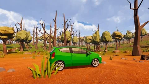 3D Render Polygon Background to ecology and sustainable development, enviro.. Illustrazione stock