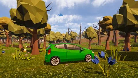 3D Render Polygon Background to ecology and sustainable development, enviro.. Stock Illustration