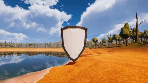 3D Render Polygon Background to ecology and sustainable development, enviro.. Illustrazione stock