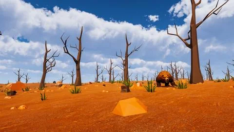 3D Render Polygon Background to ecology and sustainable development, enviro.. Stock Illustration