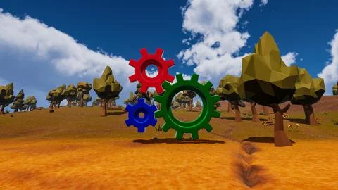 3D Render Polygon Background to ecology and sustainable development, enviro.. Stock Illustration