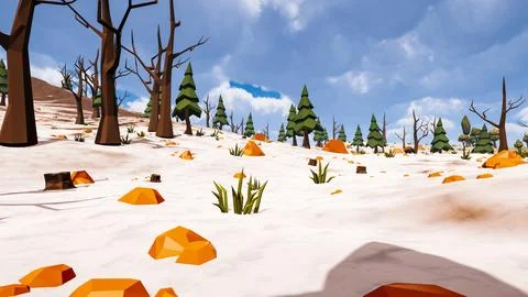 3D Render Polygon Background to ecology and sustainable development, enviro.. Illustrazione stock