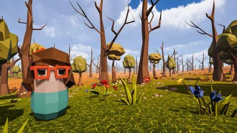 3D Render Polygon Background to ecology and sustainable development, enviro.. Stock Illustration