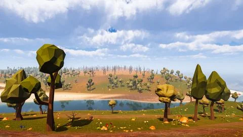 3D Render Polygon Background to ecology and sustainable development, enviro.. Illustrazione stock
