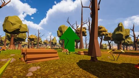 3D Render Polygon Background to ecology and sustainable development, enviro.. Illustrazione stock