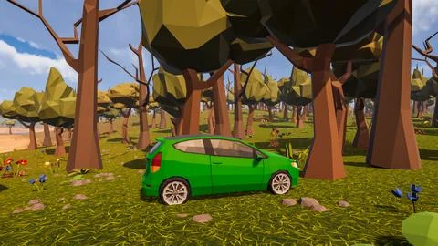 3D Render Polygon Background to ecology and sustainable development, enviro.. Illustrazione stock