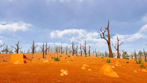 3D Render Polygon Background to ecology and sustainable development, enviro.. Stock Illustration