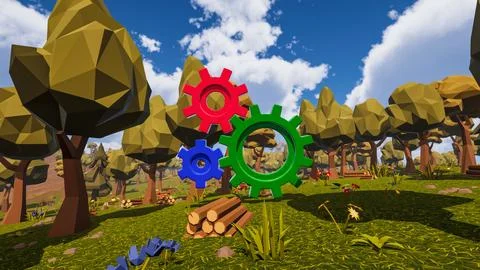 3D Render Polygon Background to ecology and sustainable development, enviro.. イラスト素材