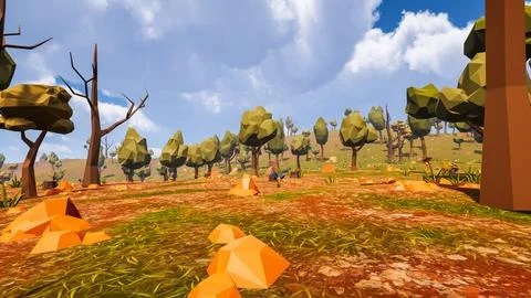 3D Render Polygon Background to ecology and sustainable development, enviro.. Illustrazione stock