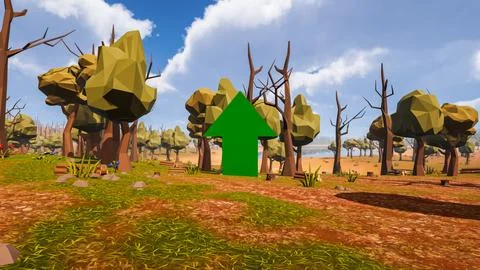 3D Render Polygon Background to ecology and sustainable development, enviro.. Stock Illustration