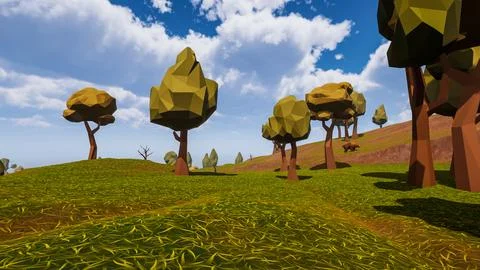 3D Render Polygon Background to ecology and sustainable development, enviro.. Stock Illustration