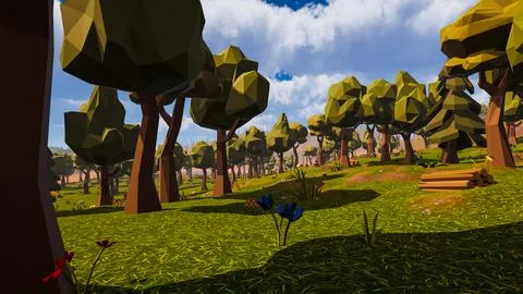 3D Render Polygon Background to ecology and sustainable development, enviro.. Illustrazione stock