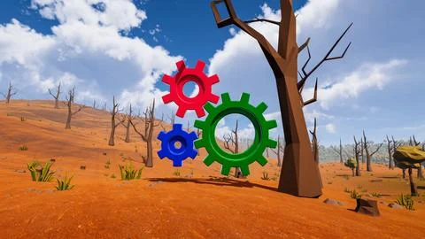 3D Render Polygon Background to ecology and sustainable development, enviro.. Stock Illustration