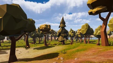 3D Render Polygon Background to ecology and sustainable development, enviro.. Illustrazione stock