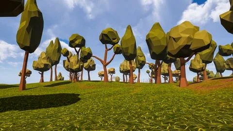 3D Render Polygon Background to ecology and sustainable development, enviro.. Illustrazione stock