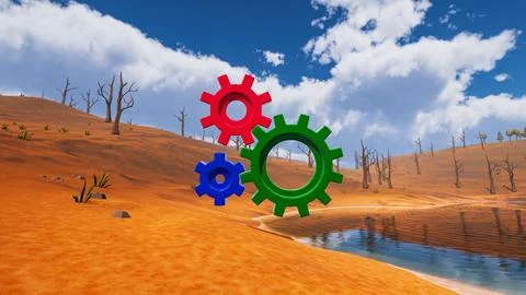 3D Render Polygon Background to ecology and sustainable development, enviro.. Stock Illustration