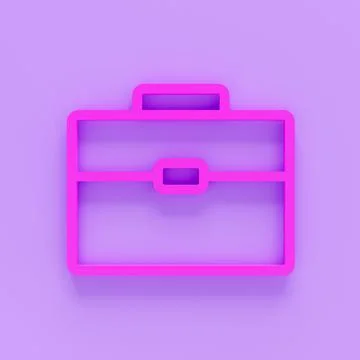 3d render of Portfolio icon isolated on colour background in flat style. Case Stock-Illustration
