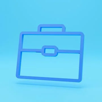 3d render of Portfolio icon isolated on colour background in flat style. Case Stock-Illustration