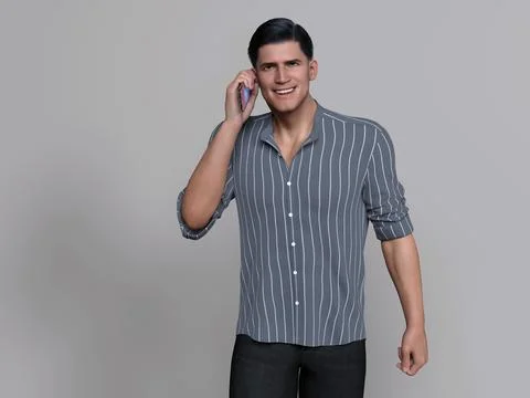 3D Render : Portrait of a smiling young handsome man Stock Illustration