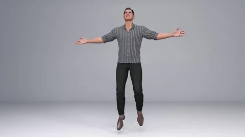 3D Render : Portrait of a smiling young handsome man Illustrazione stock