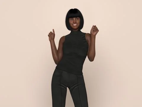 3D Render : Portrait of a smiling young beautiful woman Illustrazione stock