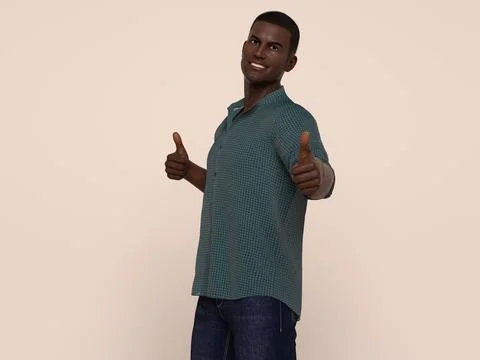 3D Render : Portrait of a smiling young handsome man Illustrazione stock