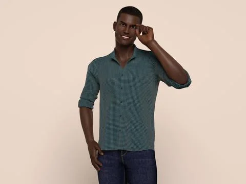 3D Render : Portrait of a smiling young handsome man Illustrazione stock