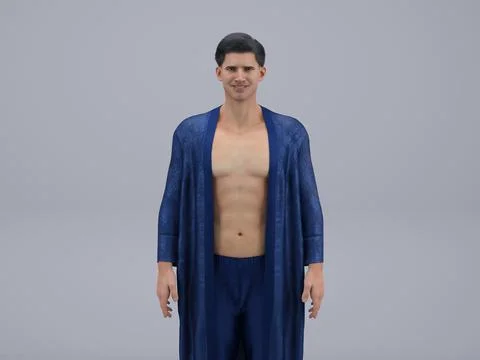 3D Render : Portrait of a smiling young handsome man in pajamas Illustrazione stock
