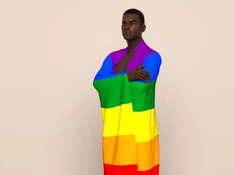 3D Render : Portrait of a  young black handsome man Illustrazione stock