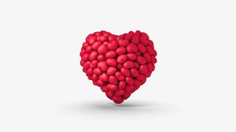 3d render of a postcard with a red heart. Stock-Illustration