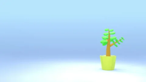 3d render potted plant rotating Stock Footage 168465867