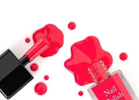 3d render of poured nail polish over white Stock Illustration