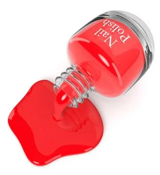 3d render of poured nail polish over white Stock Illustration