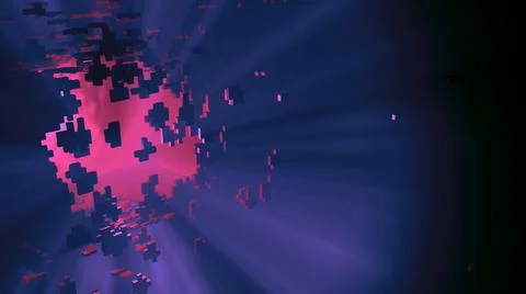 3d render of a powerful explosion, as a result of which many particles are sc Stock Illustration