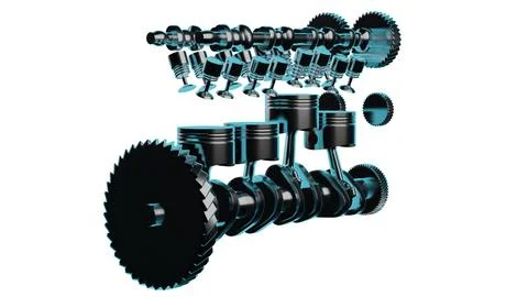 3D render of premium car motor Stock Illustration