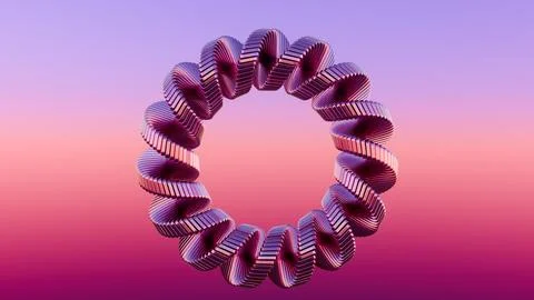 This 3D render presents an abstract swirl, characterized by minimalistic desi Stock Illustration