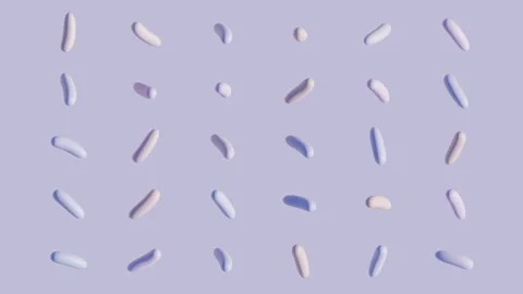 3d render of primitive shapes swing on plain background Stock Footage 136066000