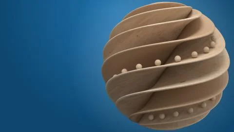 3d render of primitive shapes with wooden texture. Abstract background.  Twis Stock Illustration