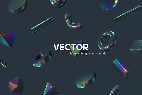 3d render primitives background. Illustrazione stock