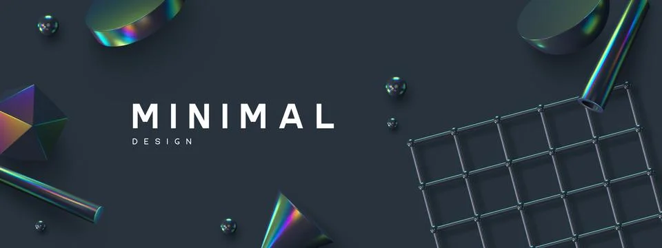 3d render primitives background. 스톡 일러스트