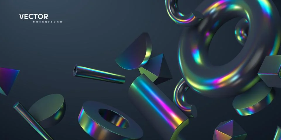 3d render primitives background. Stock-Illustration