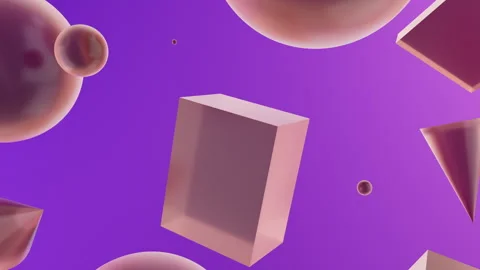 3D render of primitives objects with glassy colored materials, Video stock 267668260